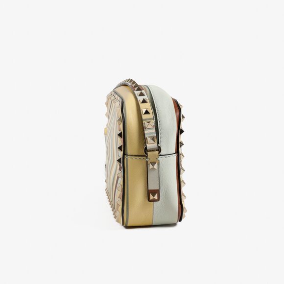 Valentino 1975 Multicolor Vitello Rockstud Native Couture Camera Printed Crossbo - Picture 3 of 12